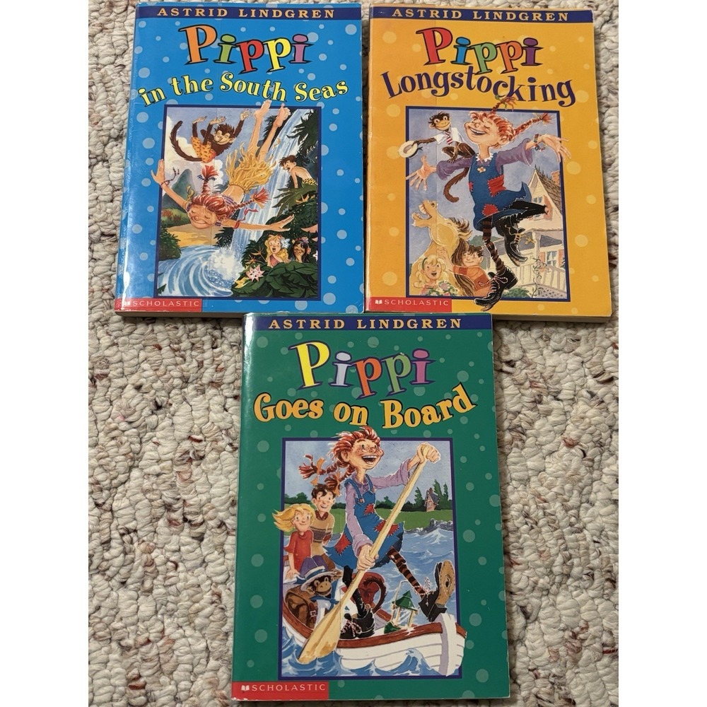 Pippi Longstocking Series 3 Books Set - Pippi Longstocking, Pippi in the Sou...